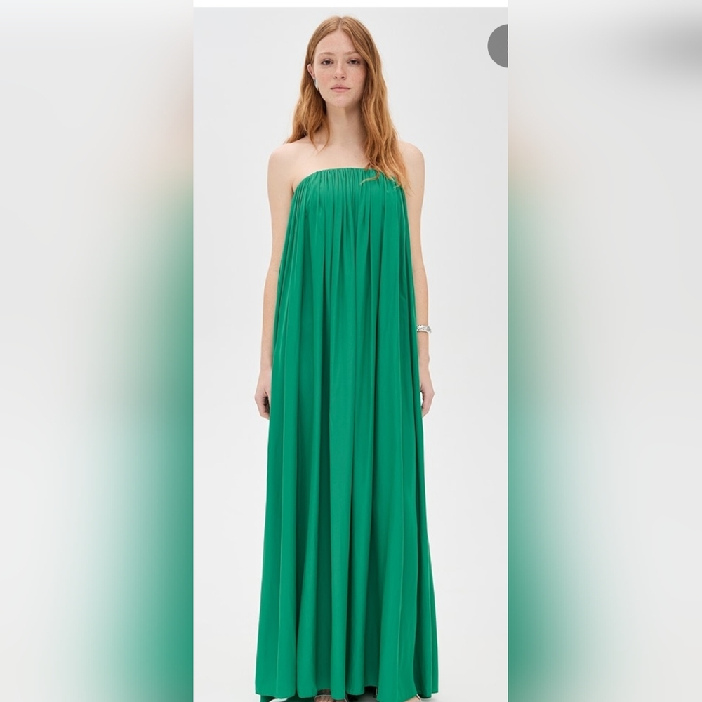 A.L.C. Strapless Emerald Green Maxi Dress